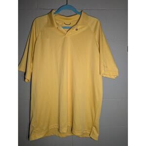 Columbia Men's Yellow Short Sleeve Polo Shirt XL Hook Button Golf‎ Tennis Preppy